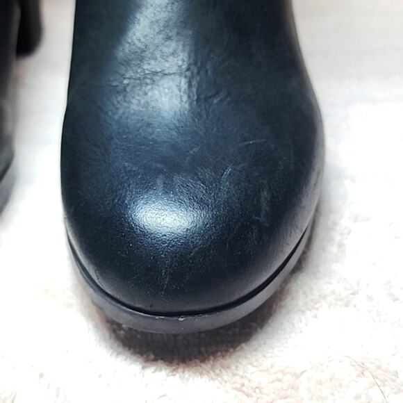 CLARKS BAYLA GLOW FASHION BLACK BOOTS NUBUCK LEATHER LADIES 8.5 NWOB■VELCRO STAP - Picture 6 of 16